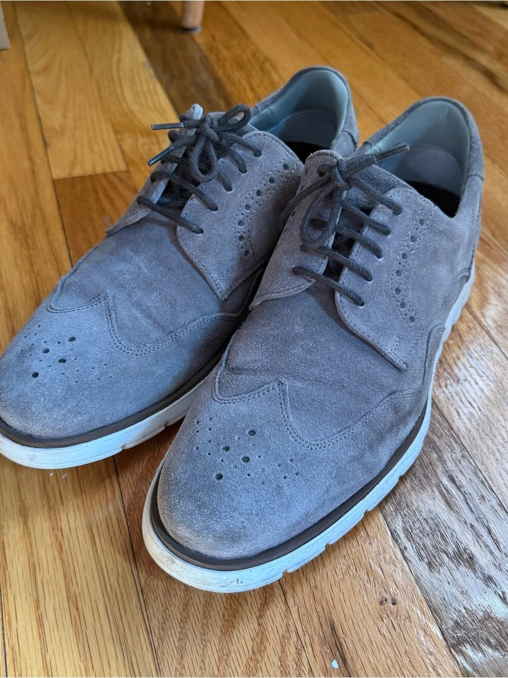 Men's Charles Tyrwhitt Gray Suede Wingtip Oxford Shoes Size 7